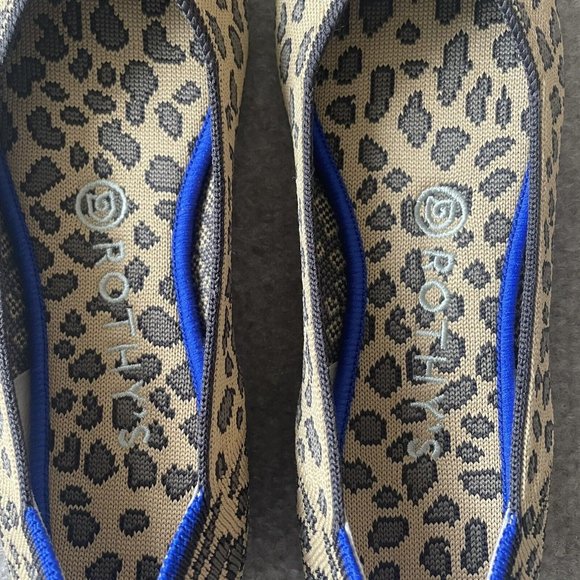 Rothy's Shoes Womens Size 7.5 The Flat Brown Spotted Leopard Print RETIRED Flats - Picture 6 of 15